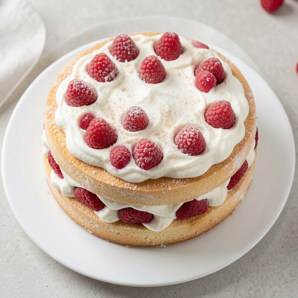 Tort bezowy - truskawkowy
