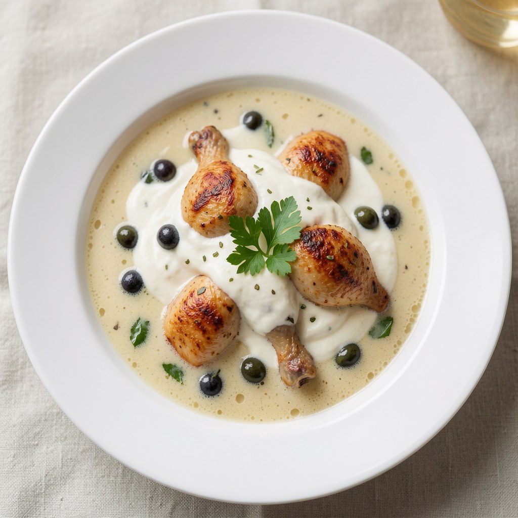 Krem z kalarepki z kurkami