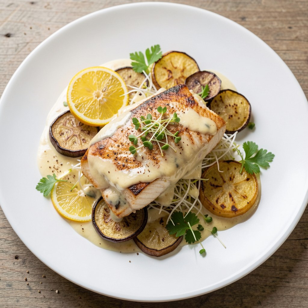 Łosoś smażony na warzywach