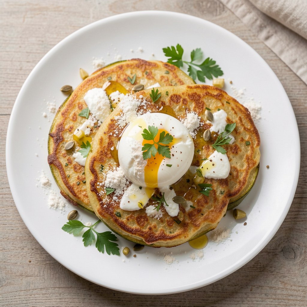 Placki z cukinii z mozzarellą i pestkami dyni