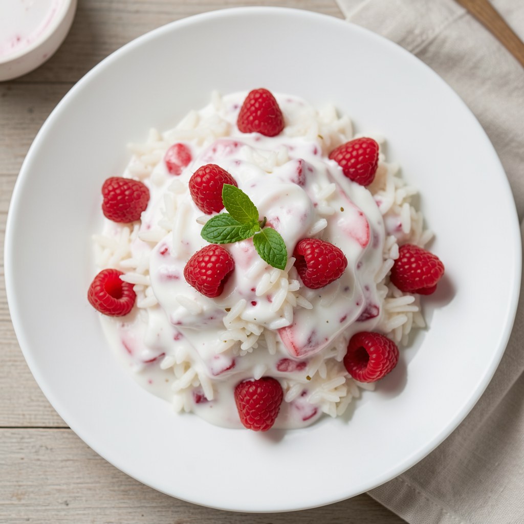 Ryż z jogurtem i owocami