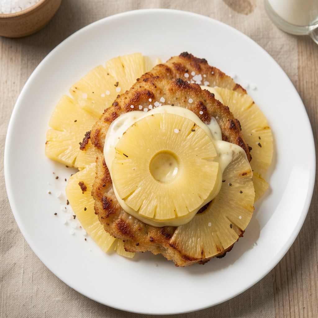 Schab z ananasem i serem