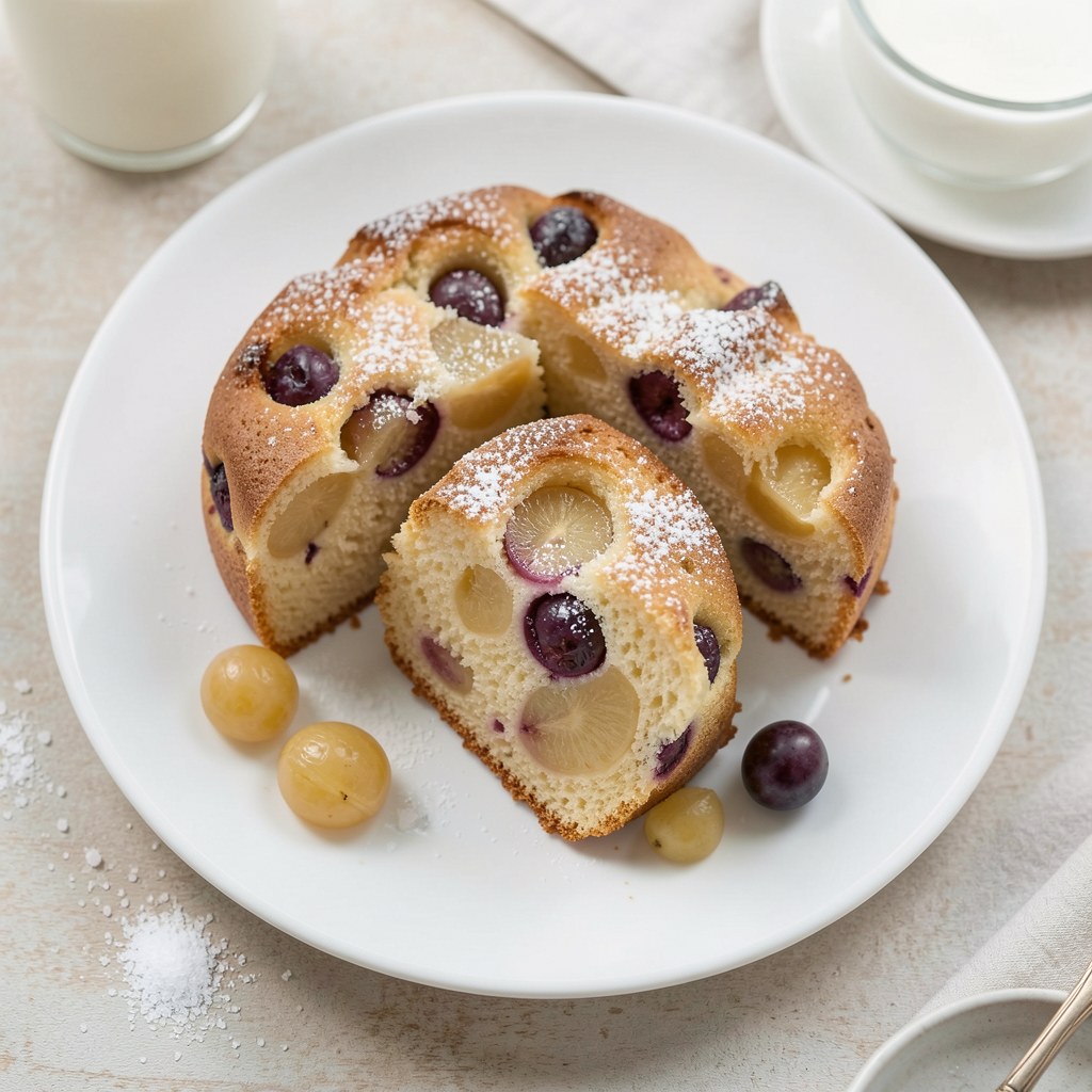 Ciasto z gruszkami i winogronami