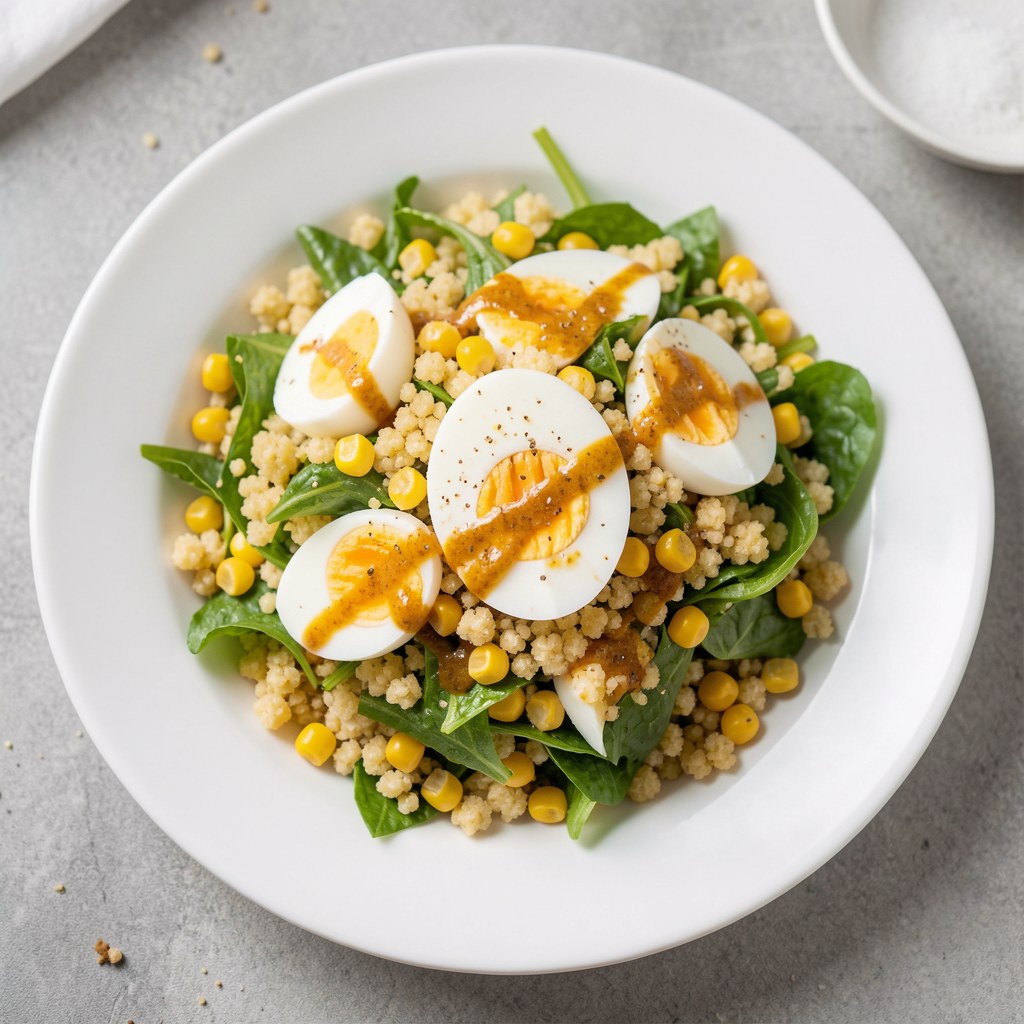 Sałatka z jajkiem i kuskusem