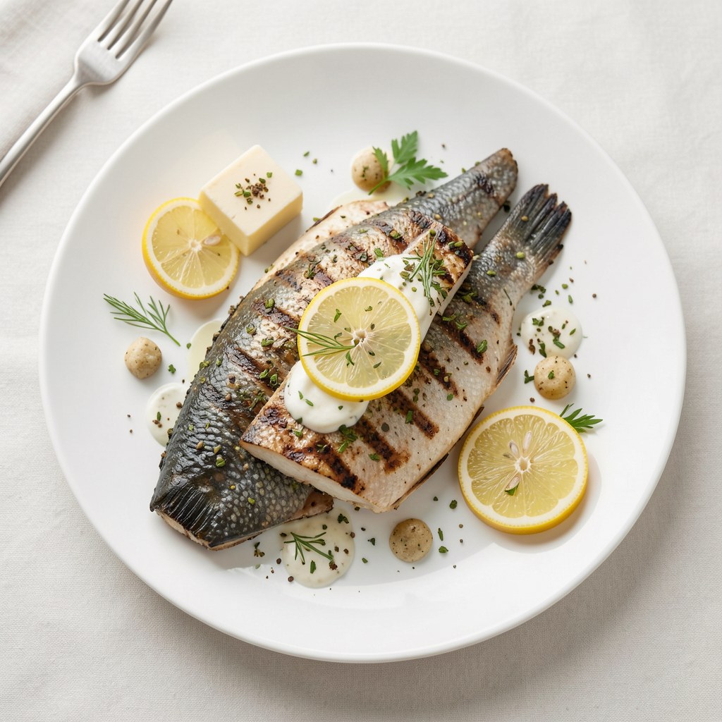 Koperkowy pstrąg z rusztu