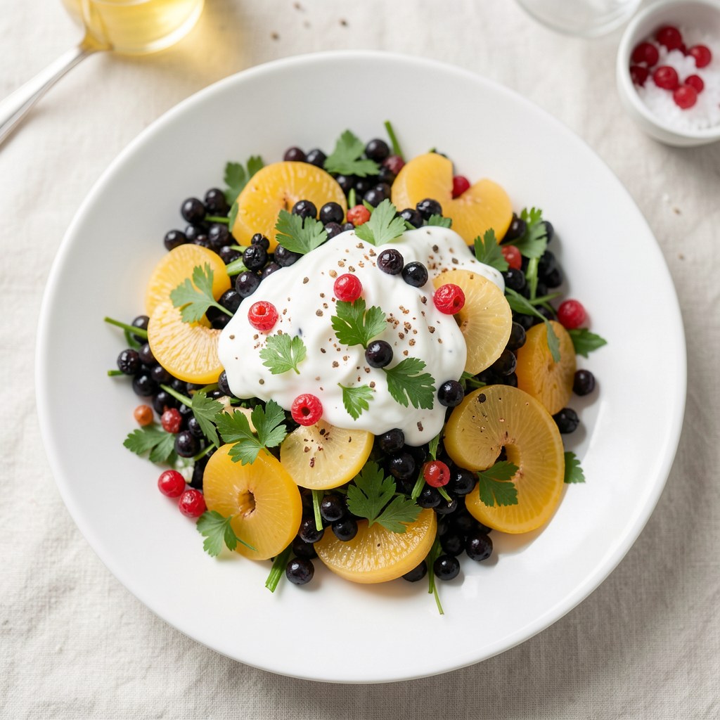 Czarna rzodkiew z brzoskwiniami