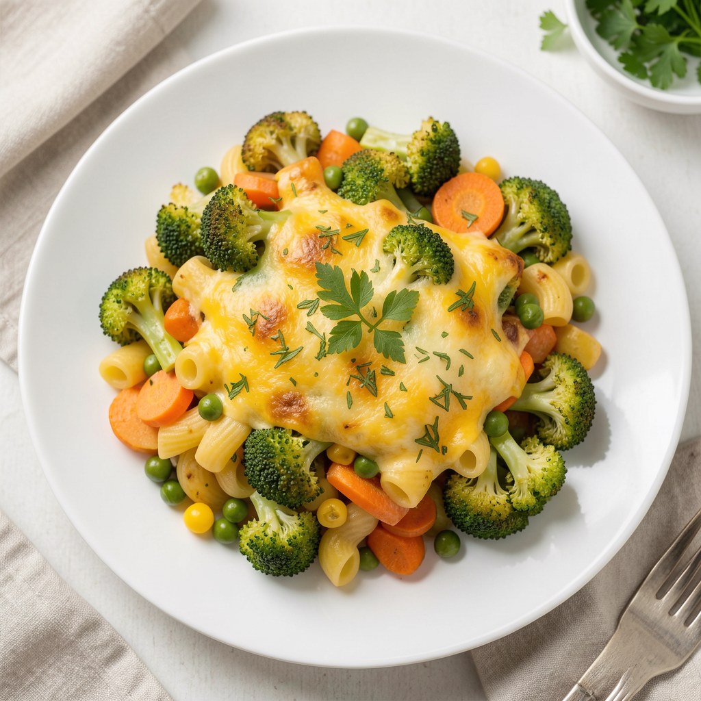 makaron pieczony z warzywami