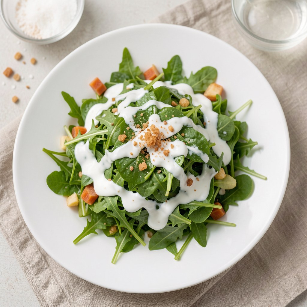 Zielona sałata ze śmiekaną