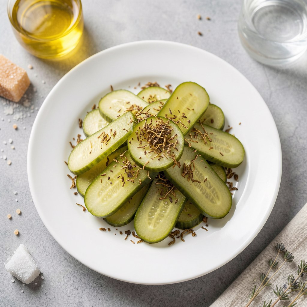 Ogórki marynowane z majerankiem
