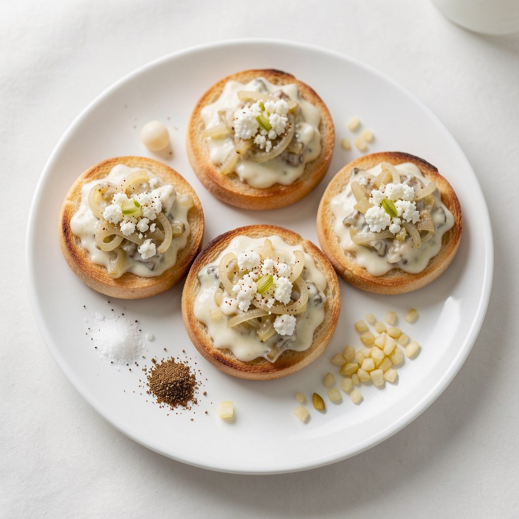 Mini-pizze z cebulą i owczym serem