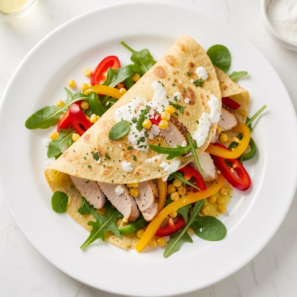 Tortilla z papryką i kurczakiem