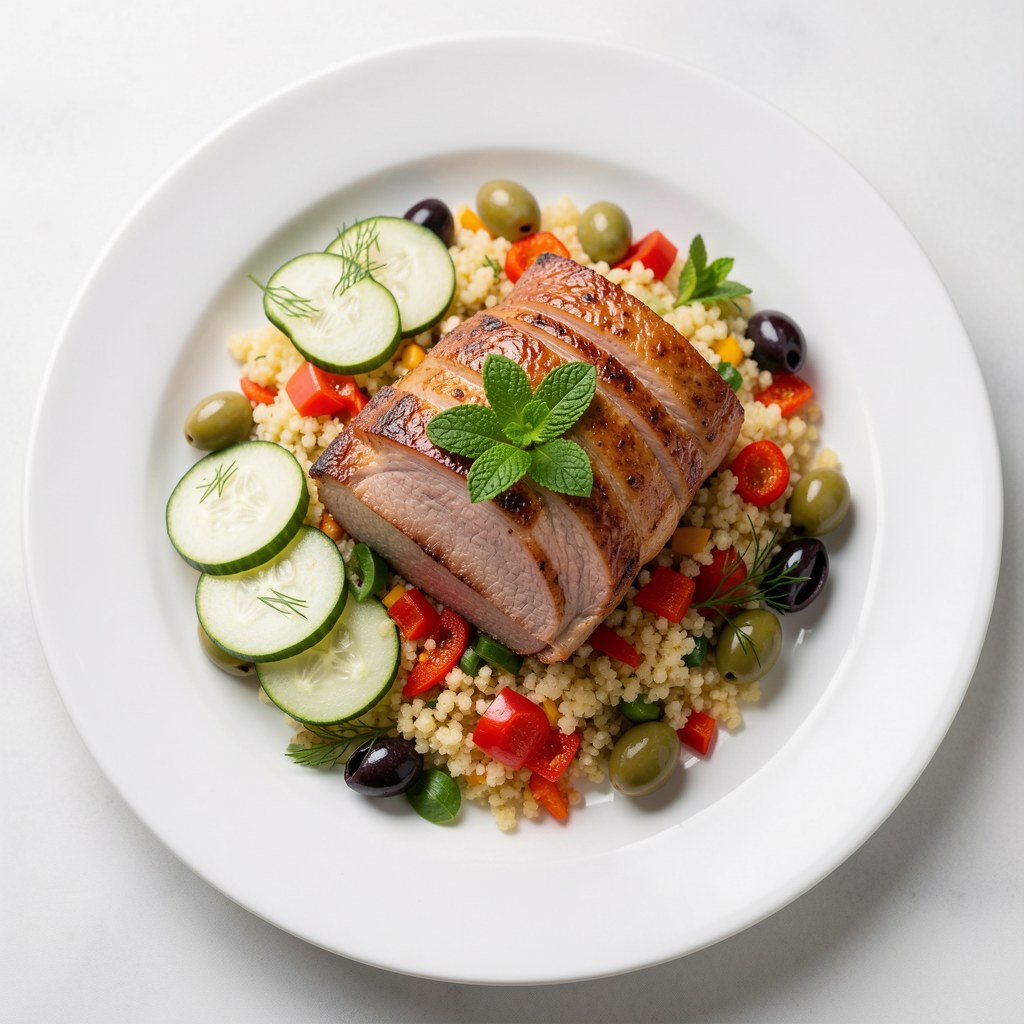 Polędwica pieczona z kuskusem