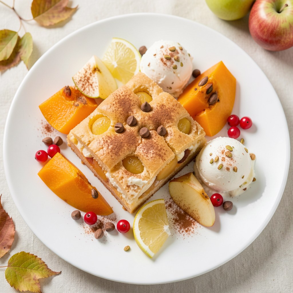 Ciasto jesienne z dynią i jabłkami