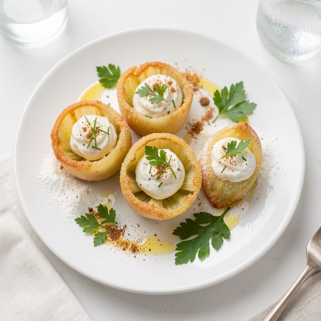 Smażone kwiaty cukinii