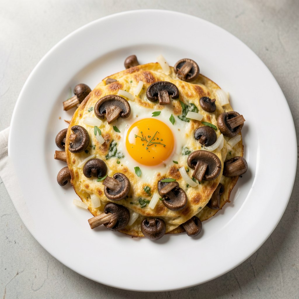 jajecznica z pieczarkami