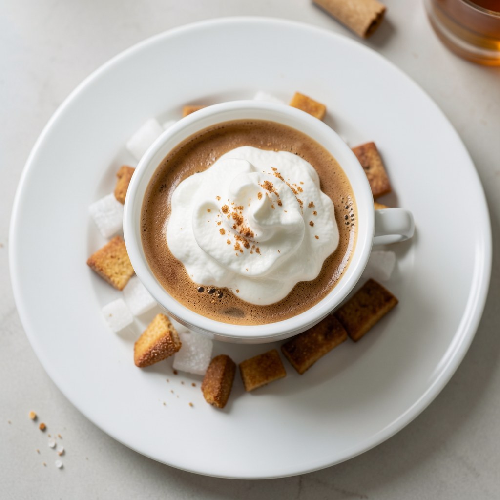 Kawa z bitą śmietaną i koniakiem