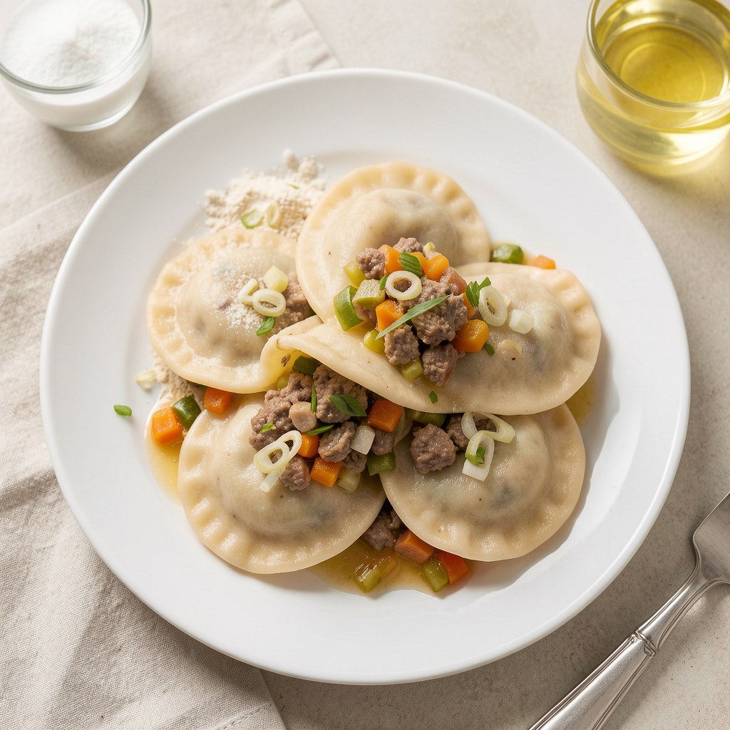Pierogi z warzywami i mięsem