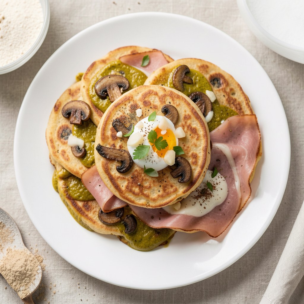 Placki naleśnikowe z szynką