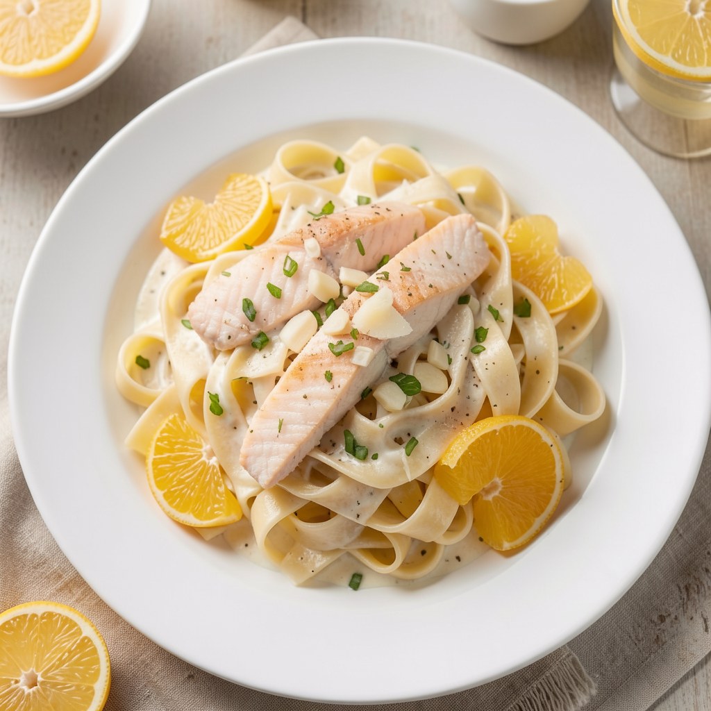 Tagliatelle z łososiem