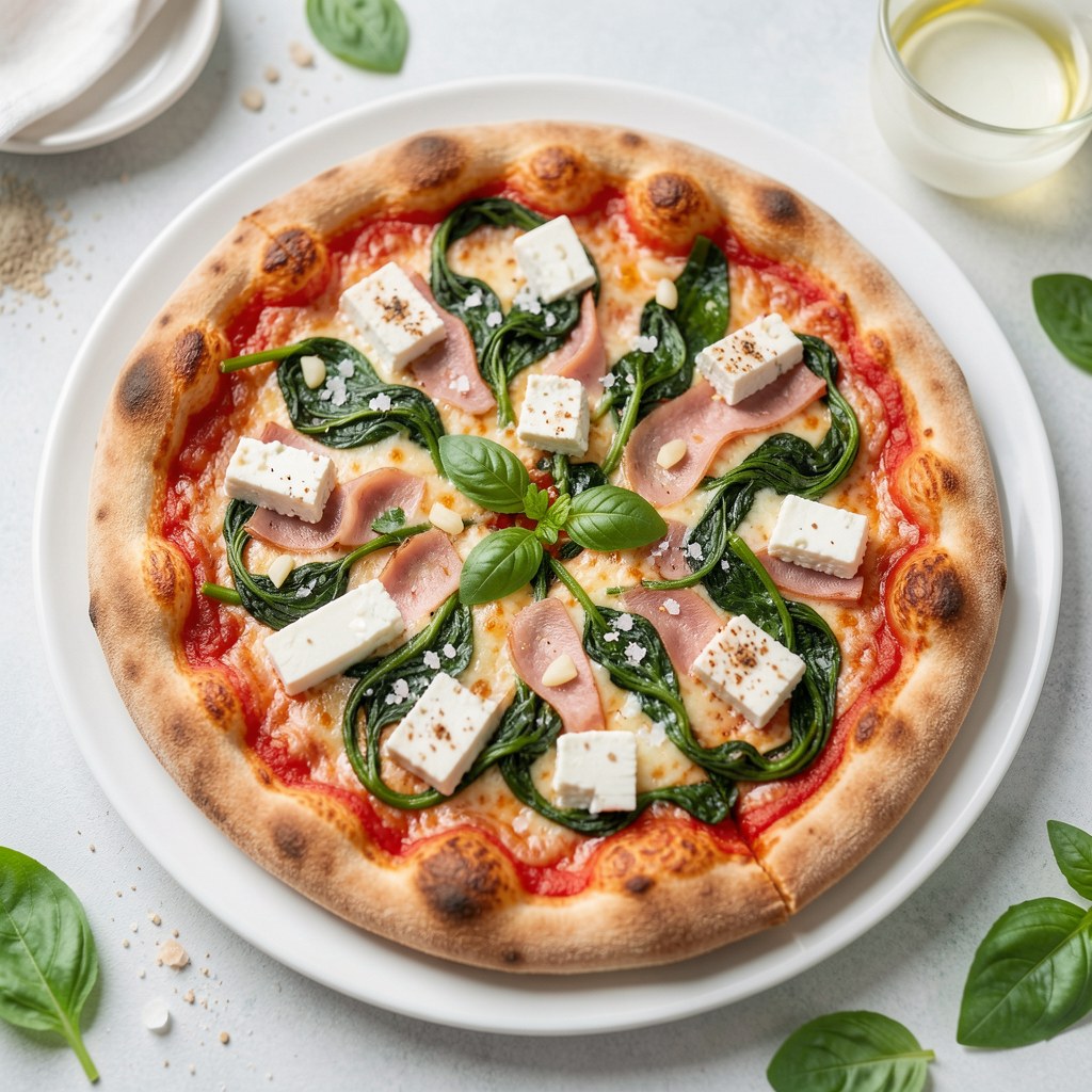 Pizza ze szpinakiem i fetą