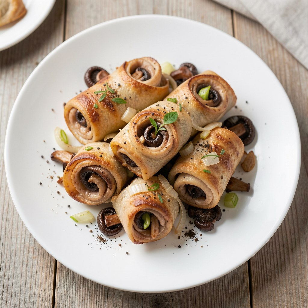 Roladki cielęce z pieczarkami