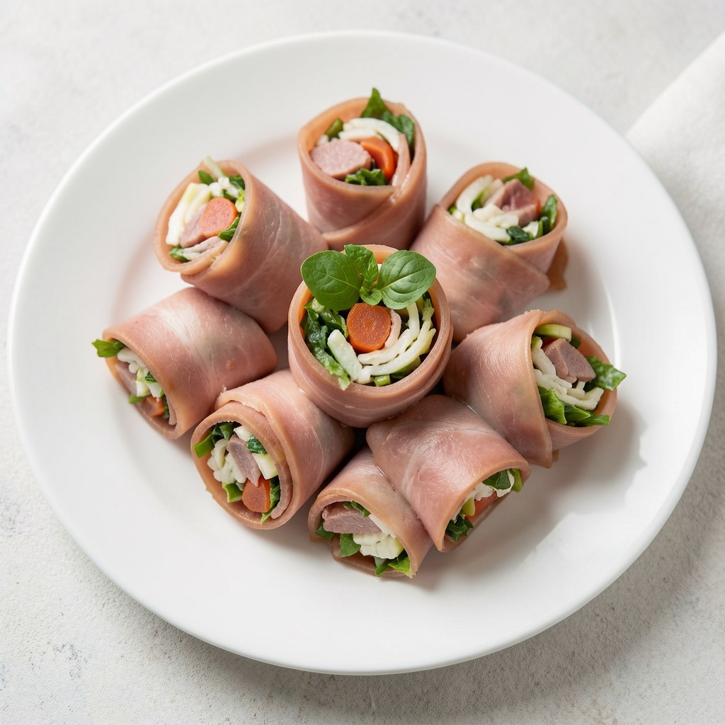 Sałatka zawijana w szynce