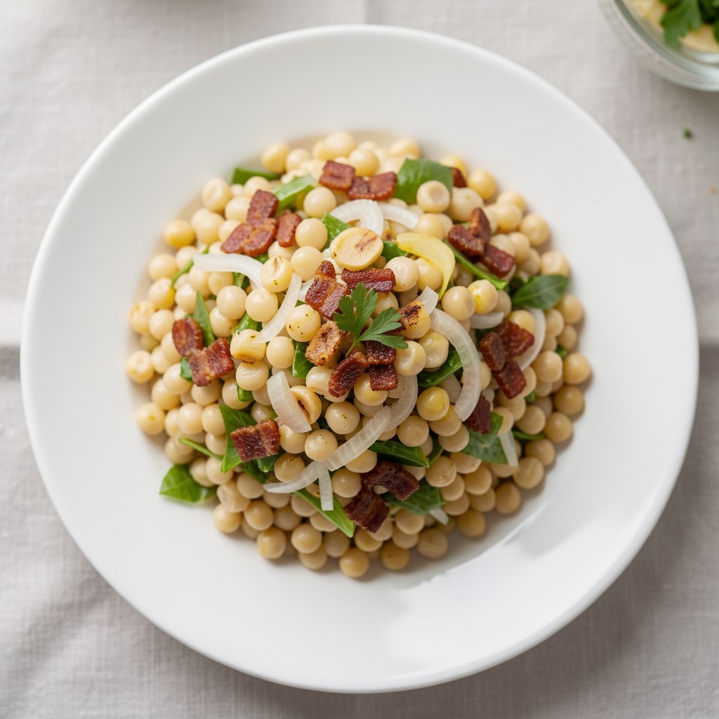 Sałatka z bobu i wędzonki