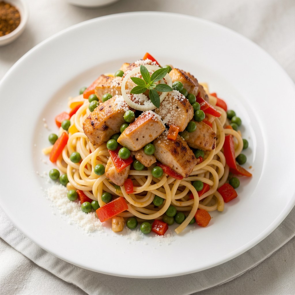 Małpiszonowy makaron z kurczakiem