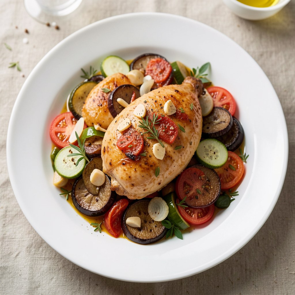 Udka kurze duszone z warzywami