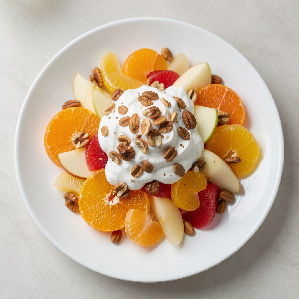 sałatka owocowa z itą śmietaną i orzechami