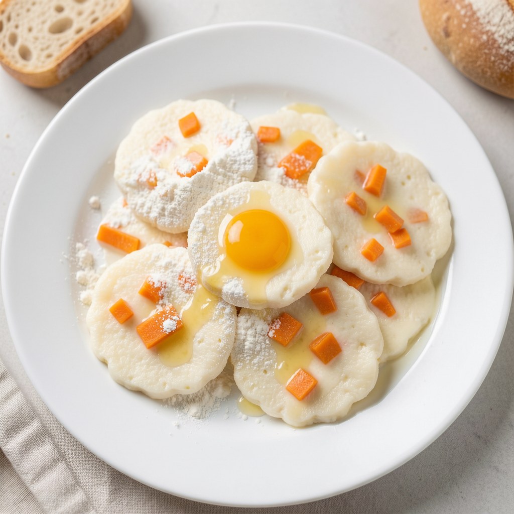 Kluseczki serowe z marchewką