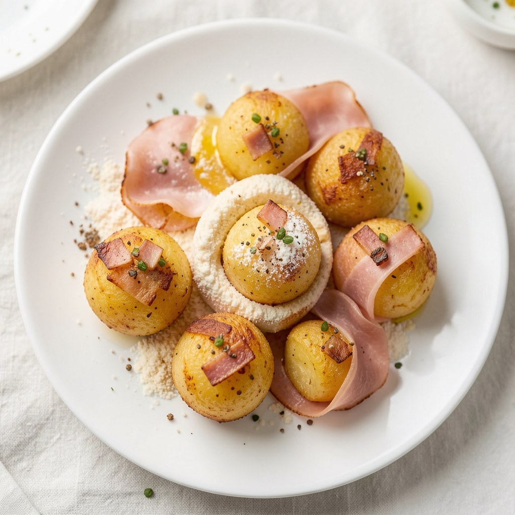 Kulki ziemniaczane z szynką