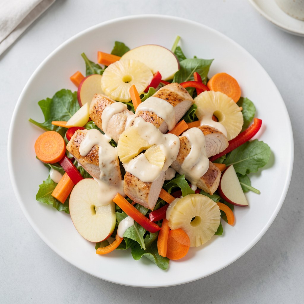 sałatka z kurczakiem i ananasem