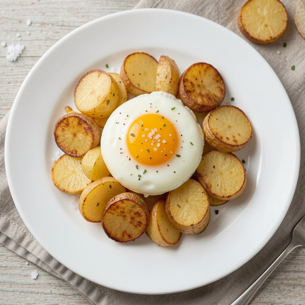 jajko sadzone z ziemniakami