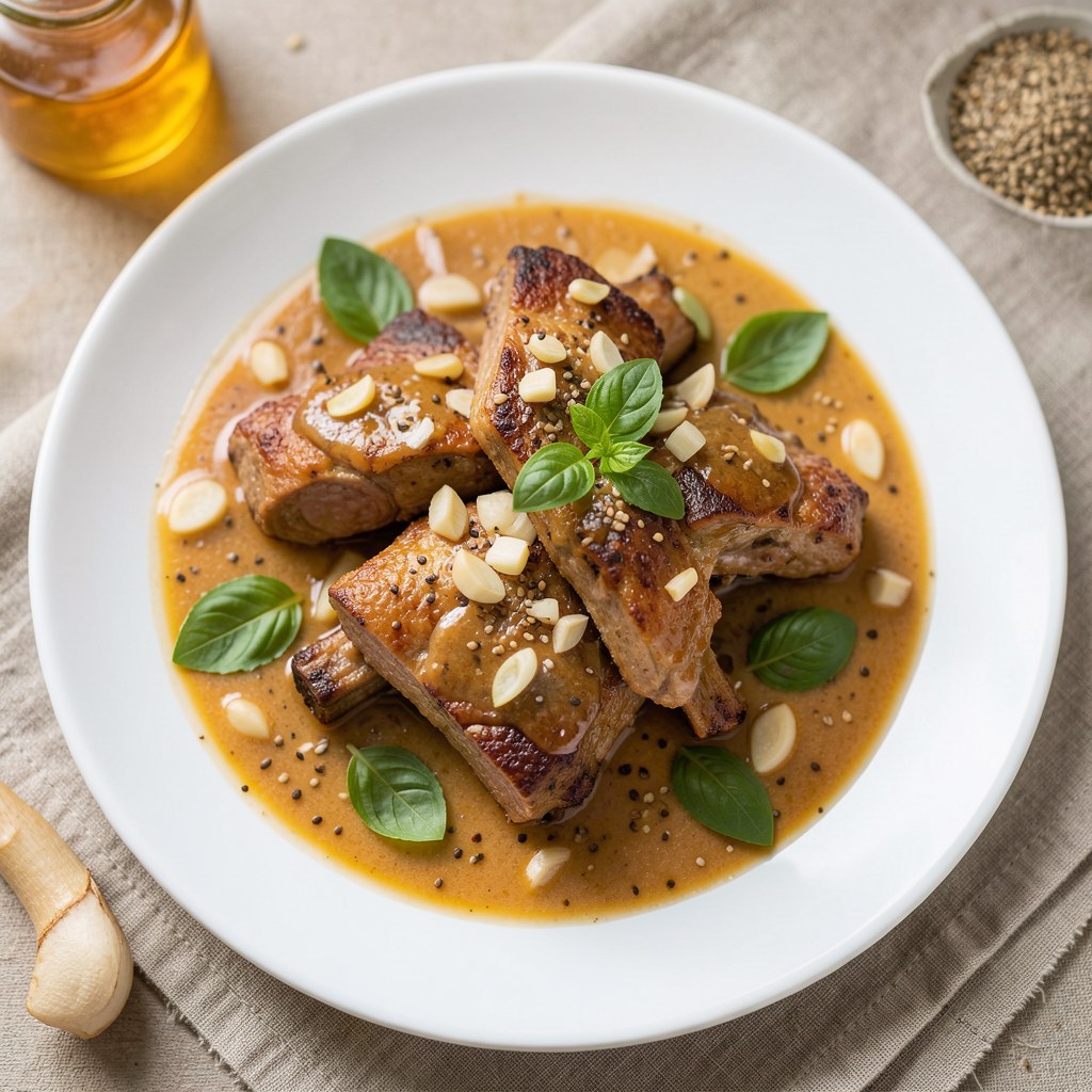 Żeberka anyżowe w sosie sojowym z miodem