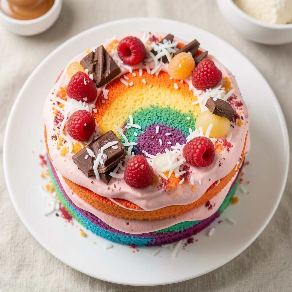 Tęczowy tort