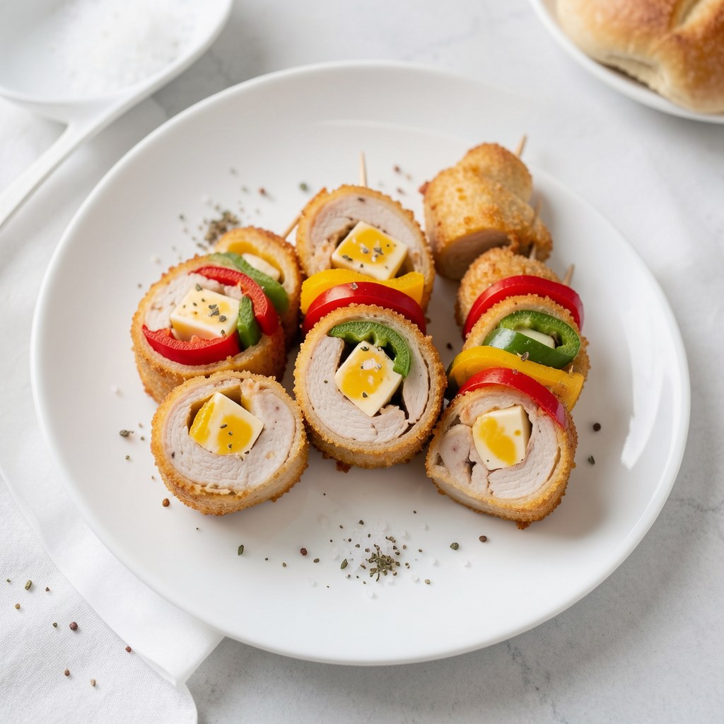 Kolorowe łódeczki z kurczaka