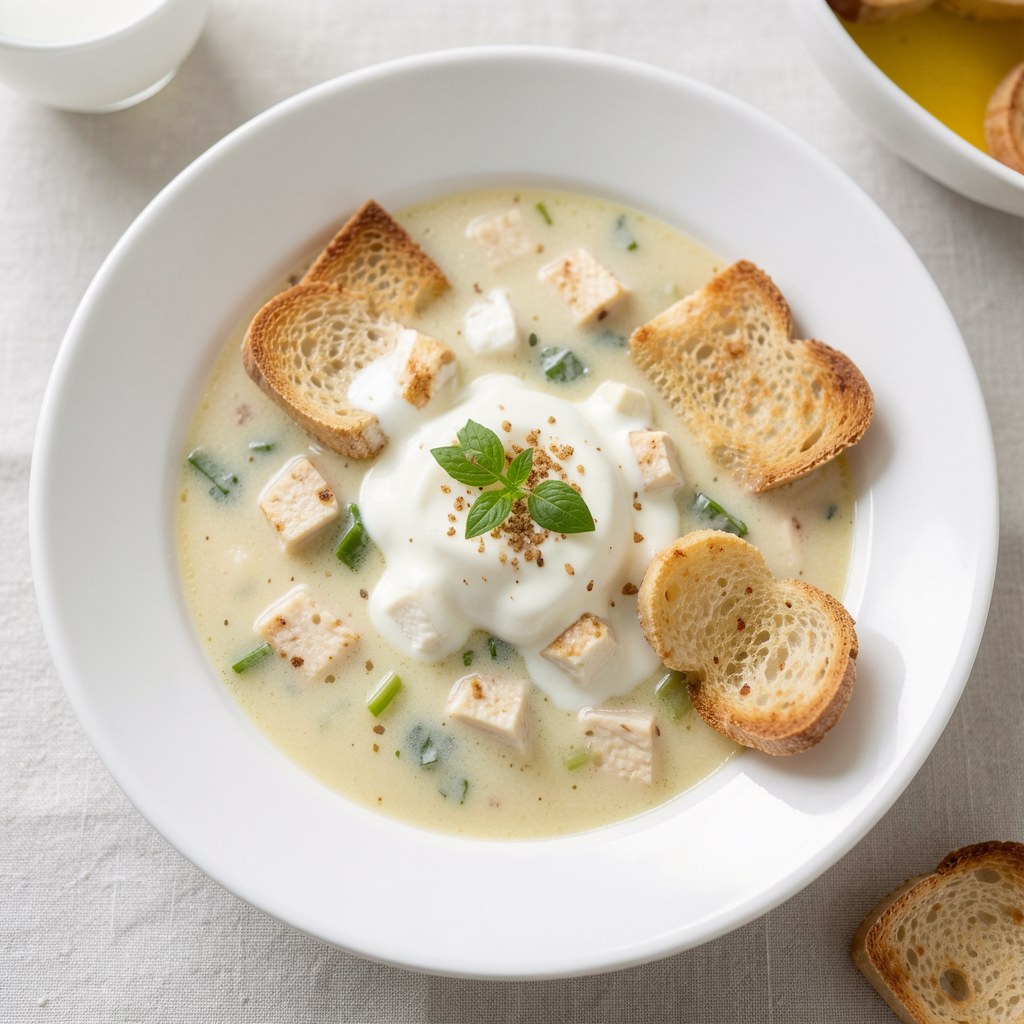 Zupa koperkowa z grzankami