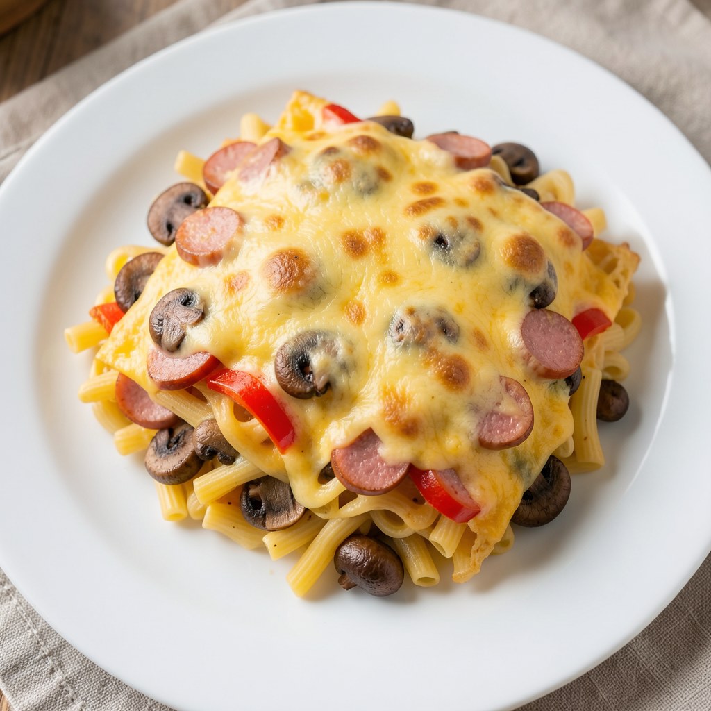 Zapiekanka makaronowa z kiełbasą