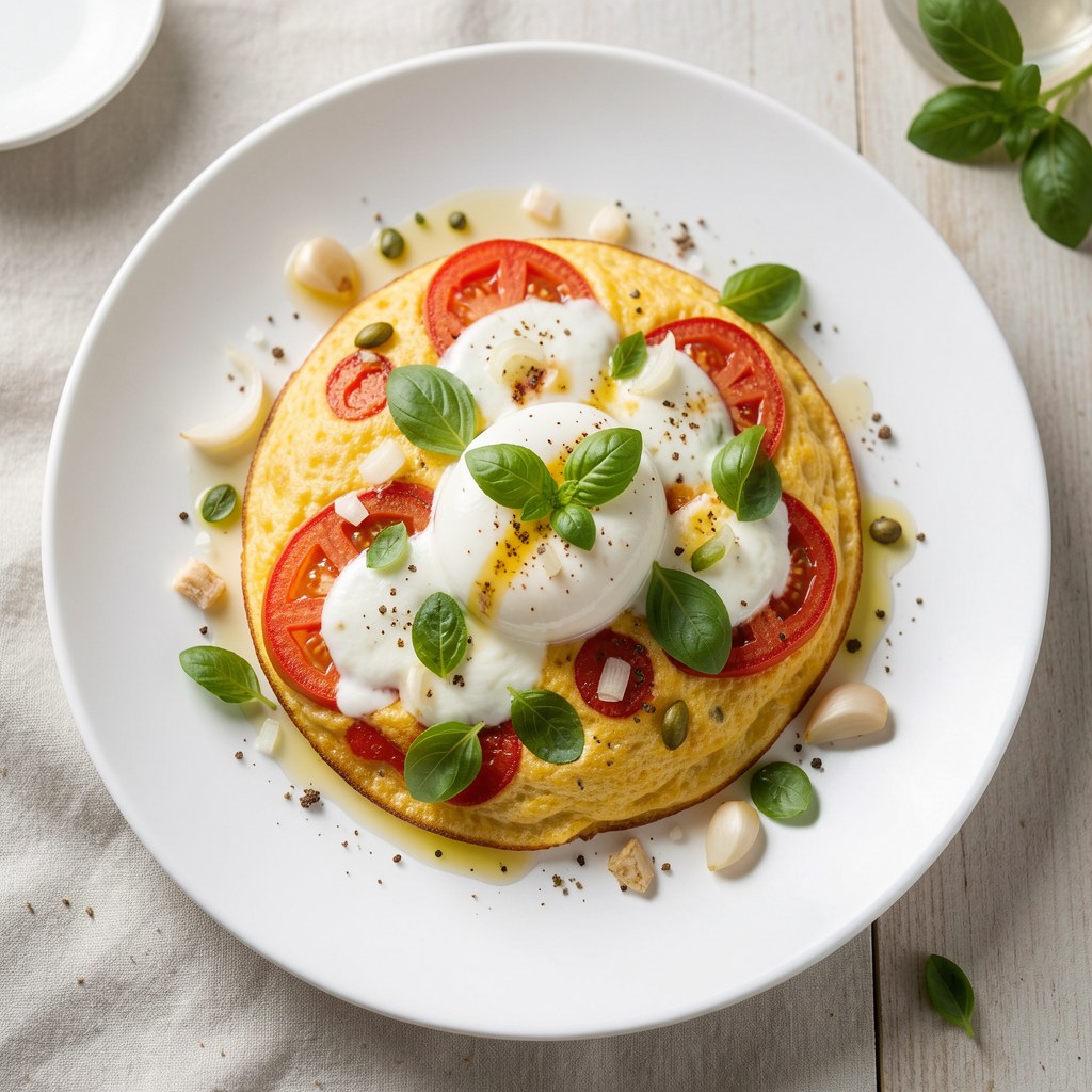 Omlet z pomidorami i mozzarellą