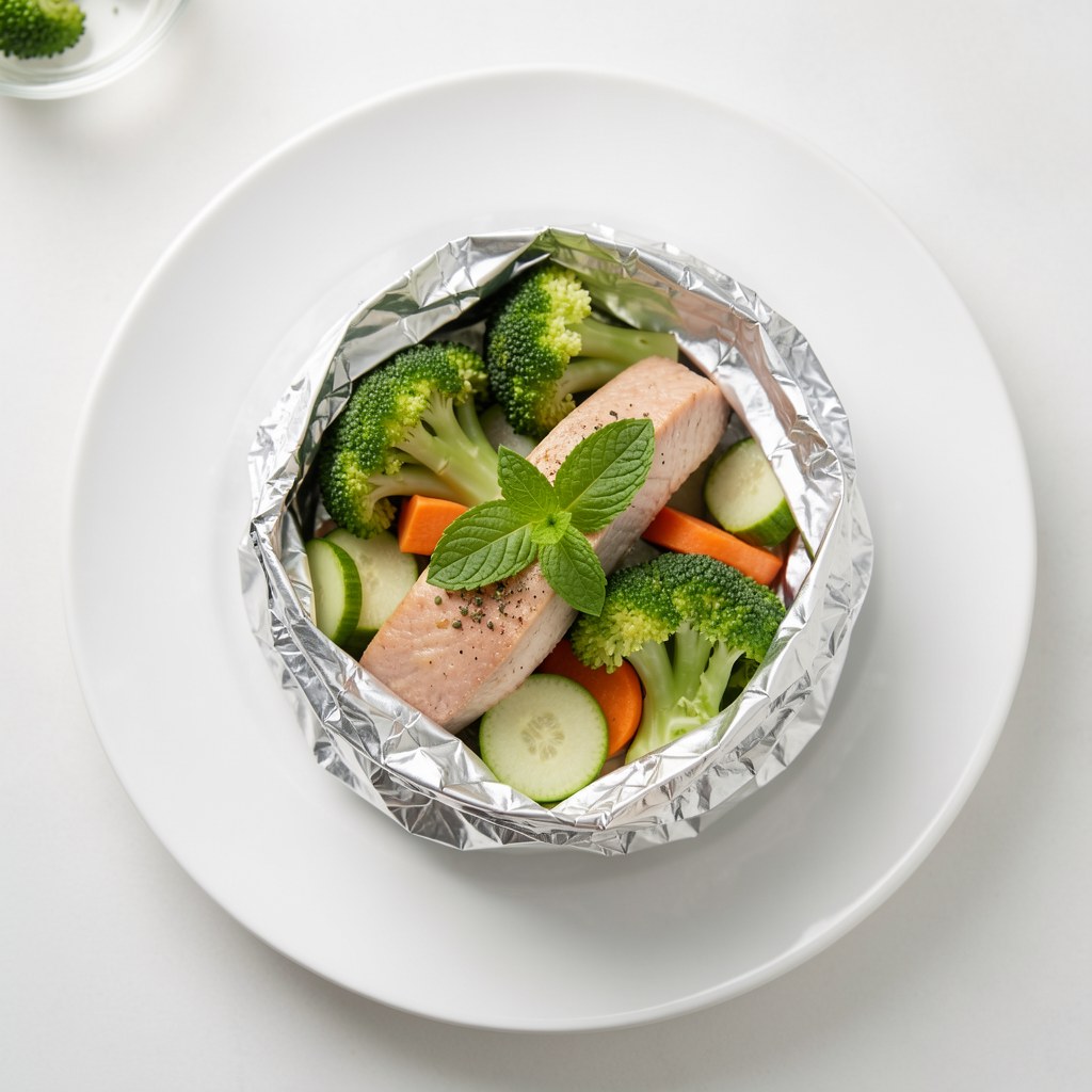 Mintaj duszony z warzywami