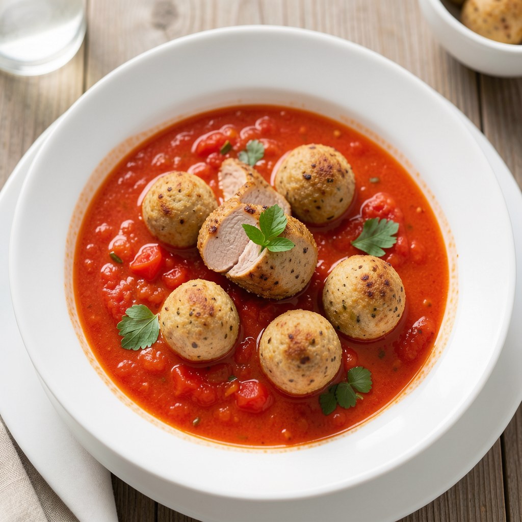 Zupa pomidorowa z kotlecikami