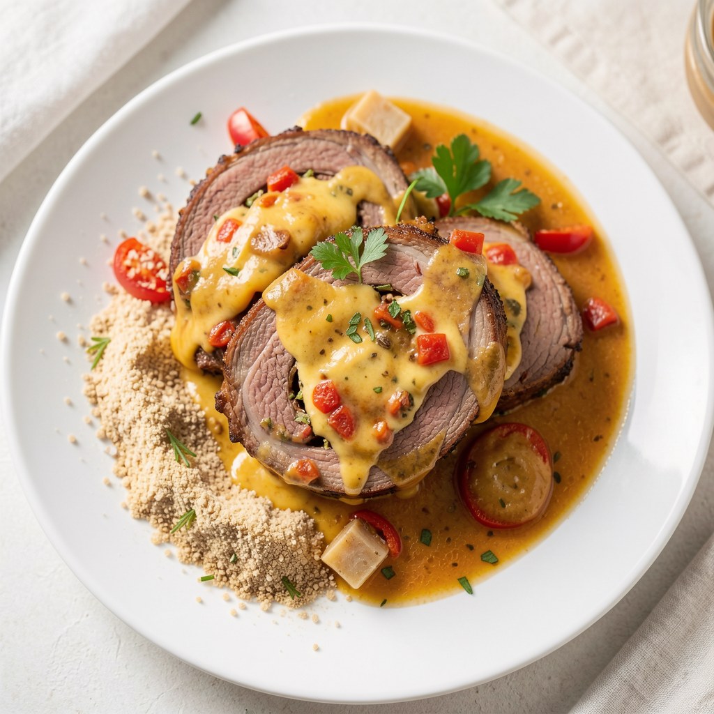 Rolady wołowe z pastą jajeczną