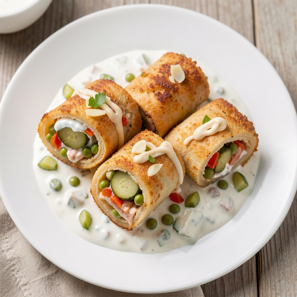 Roladki z warzywami i sosem