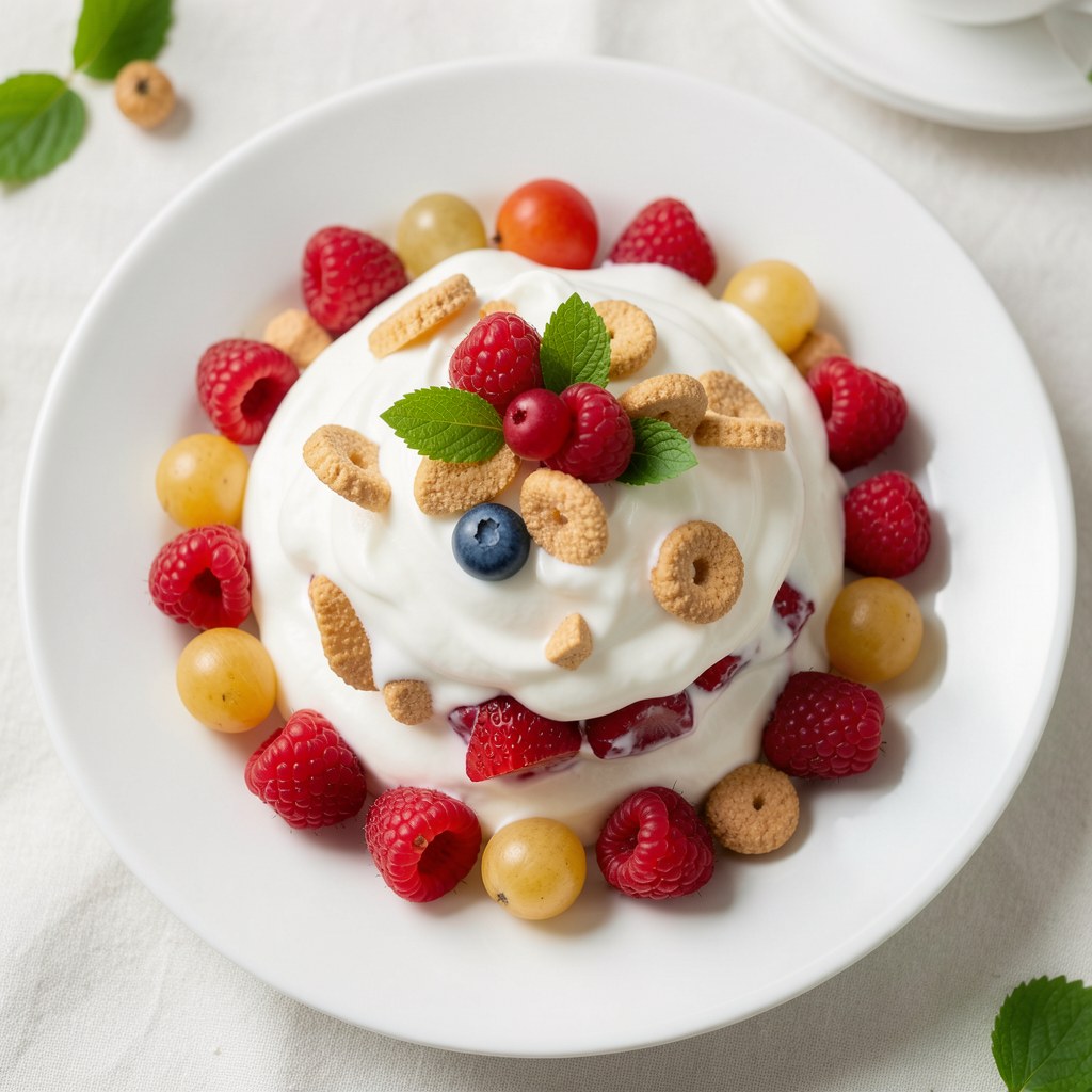 Bita śmietanka z owocami