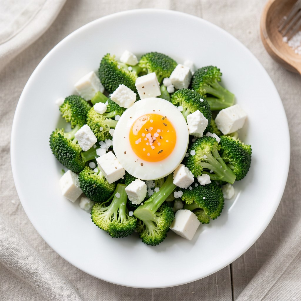 Brokuł z jajkiem i fetą