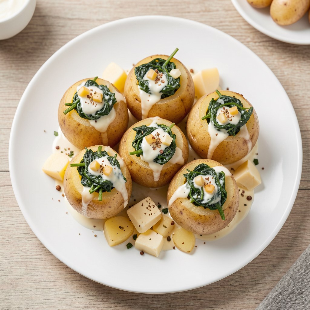 Ziemniaki faszerowane szpinakiem