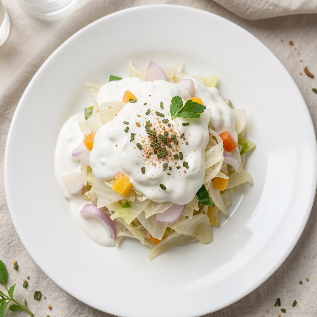 Surówka z białej kapusty ze śmietaną