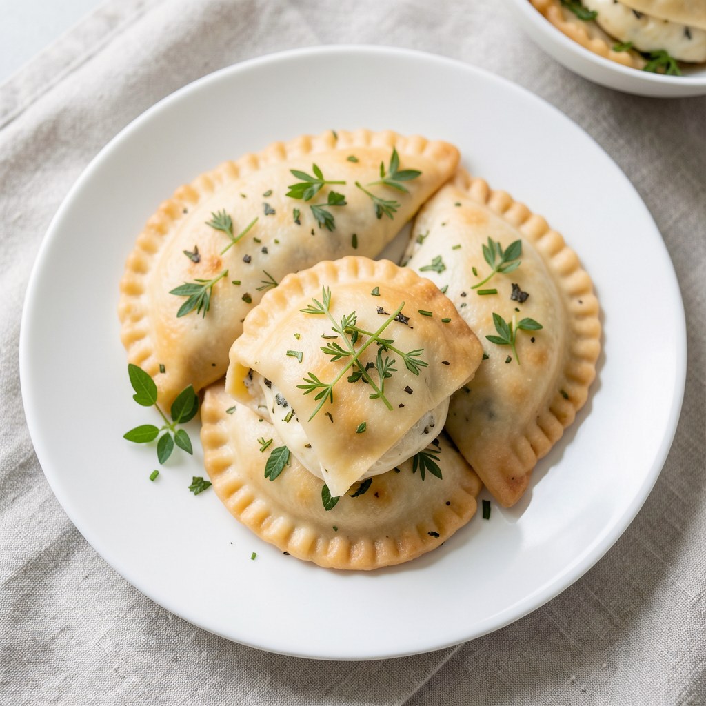 Pierogi drożdżowe z serem pleśniowym