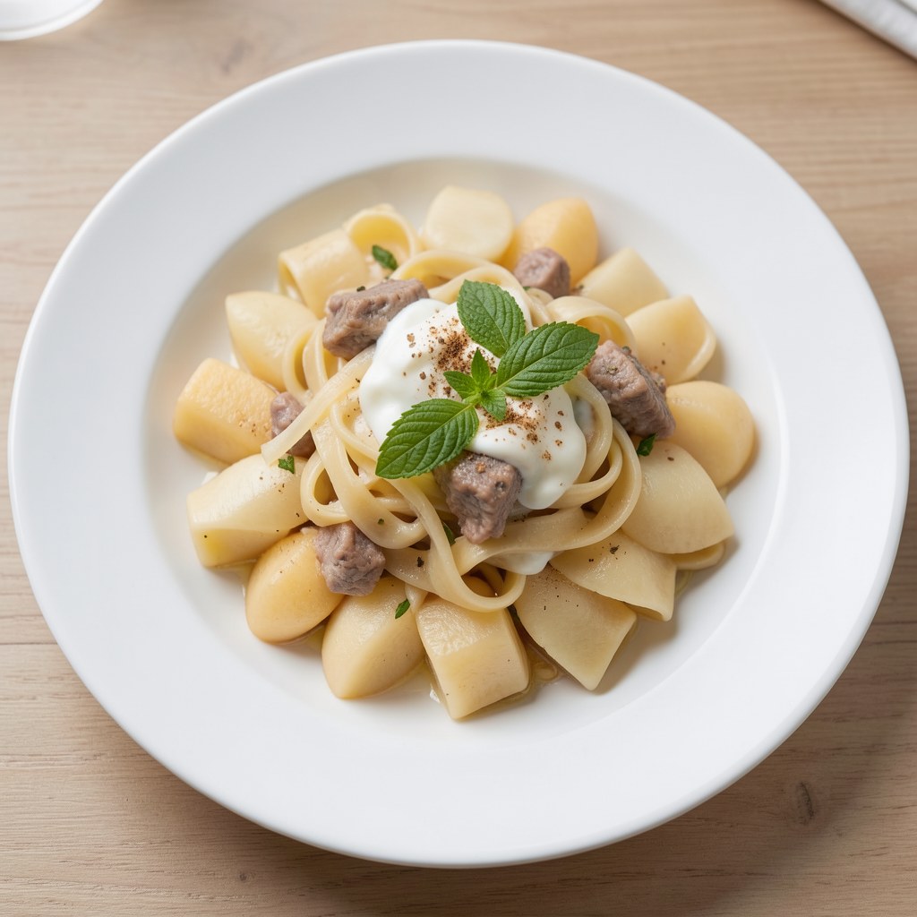 Pasta z wątróbki z duszonymi jabłkami